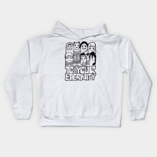 All The Characters In To Your Eternity Or Fumetsu No Anata E Anime Are Drawn With Cool And Cute Black Doodles (Transparent) Kids Hoodie